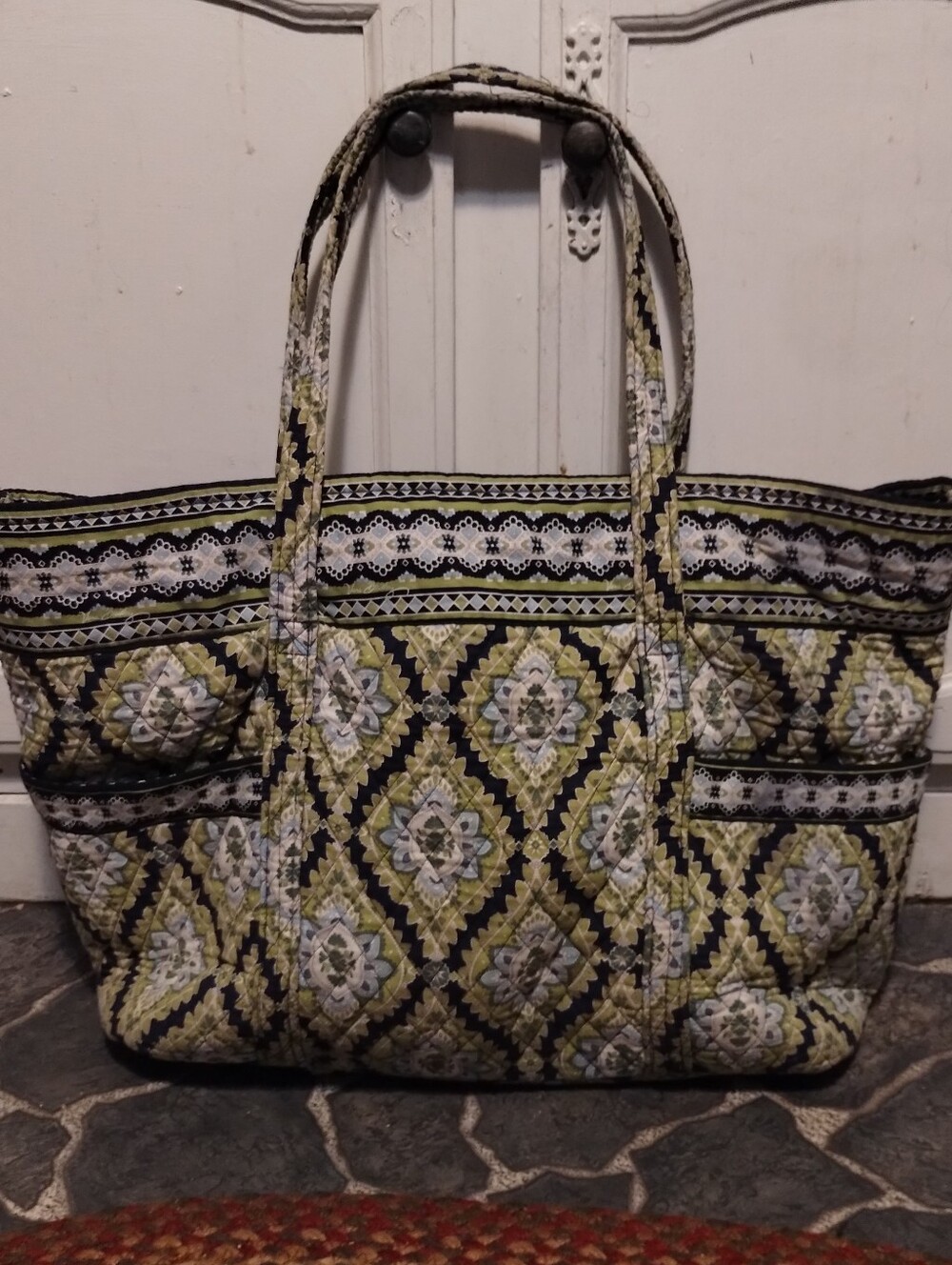 Vera Bradley XL Grande 24x15 Cambridge quilted tote travel bag 2007 RETIRED RARE